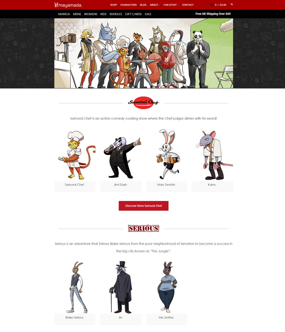 New mayamada website characters